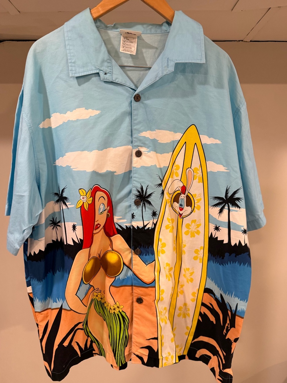 Disney Jessica Rabbit Surf Shirt Roger Rabbit Hawaiian XL
